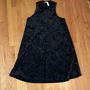 NWT - Black Velvet High Neck Midi Dress